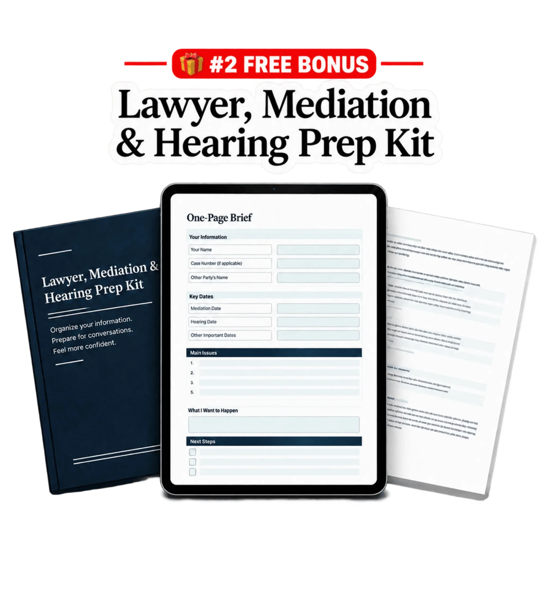 Lawyer, Mediation and Hearing Prep Kit bonus