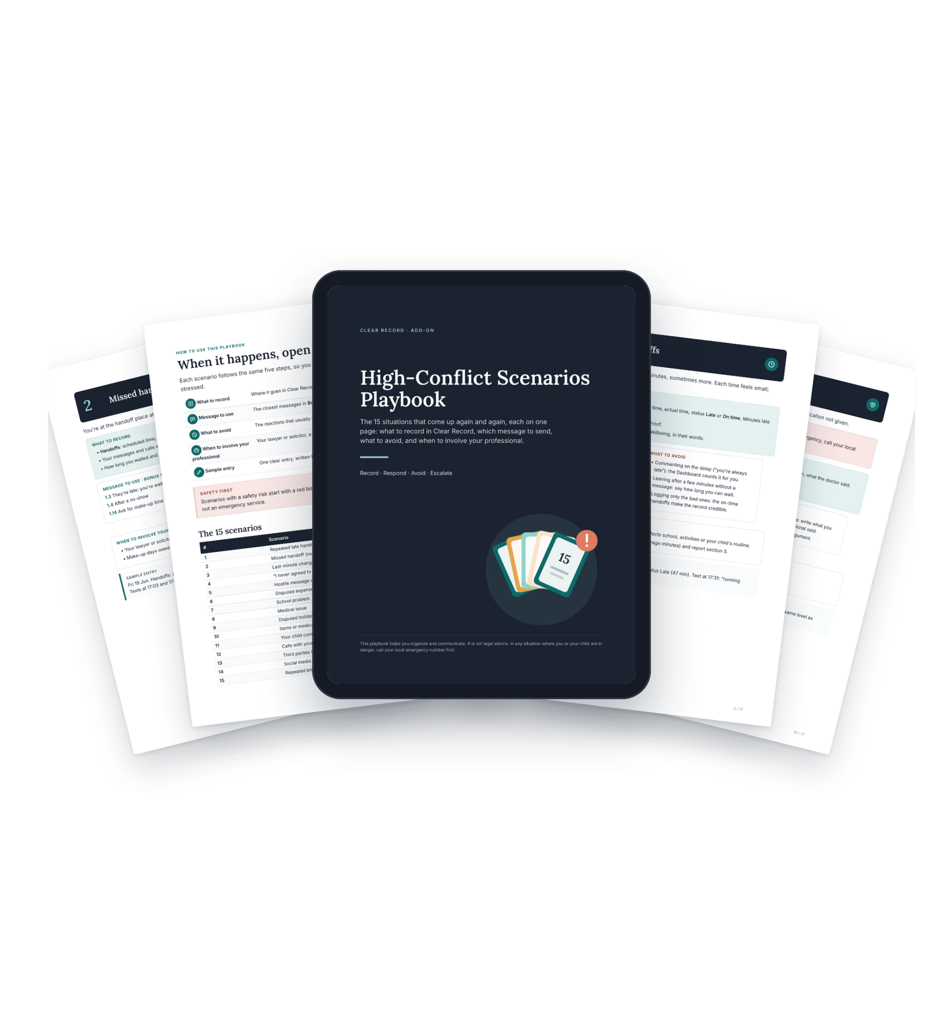 High-Conflict Scenarios Playbook — cover and sample pages